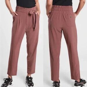 Athleta Skyline Pant II in Hearth Rose Size 22 Paperbag Waist Belted Athleisure
